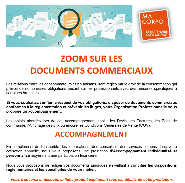 ZOOM SUR LES DOCUMENTS COMMERCIAUX